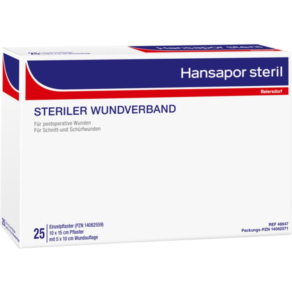 Wei&szlig;e Packung mit sterilem Wundverband f&uuml;r post-operative Wunden.