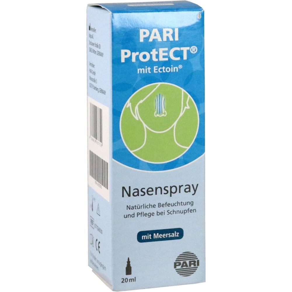 Eine Schachtel Nasenspray mit der Aufschrift "PARI ProtECT mit Ectoin".
