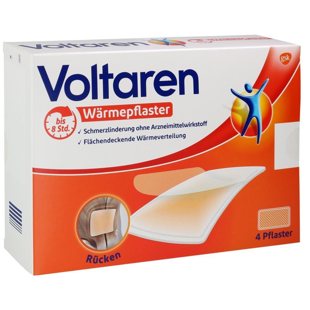 Die Verpackung eines W&auml;rmepflasters zur Schmerzlinderung am R&uuml;cken f&uuml;r bis zu 8 Stunden.