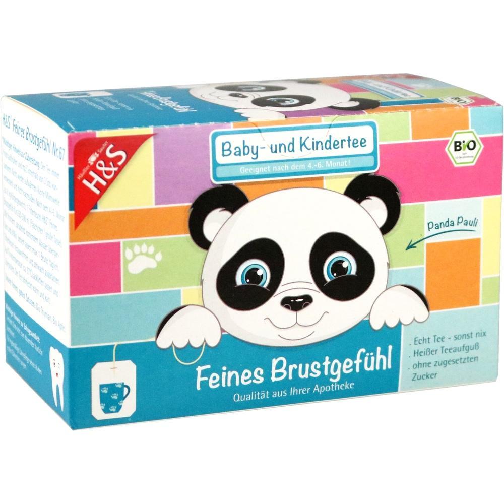 Ein buntes P&auml;ckchen Tee mit einem Panda-Bild f&uuml;r Babys und Kinder.