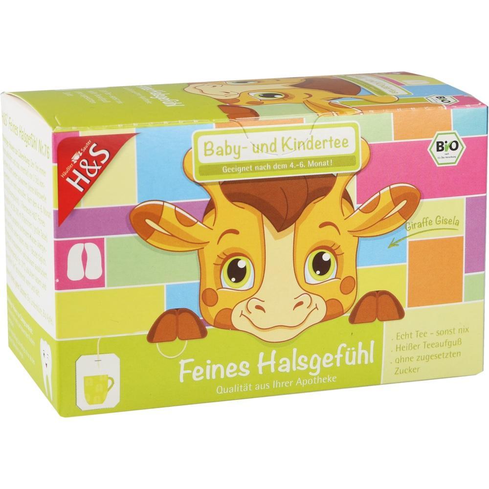 Verpackung von Baby- und Kindertee mit freundlicher Giraffe, geeignet ab dem 4.-6. Monat.