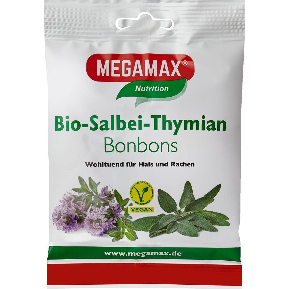 Eine Tüte mit veganen Bonbons aus Bio-Salbei und Thymian.