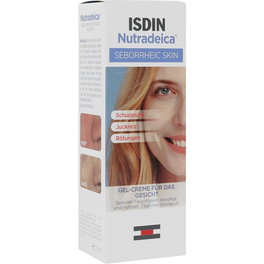 Eine Verpackung der Gesichtscreme ISDIN Nutradeica gegen Hautprobleme.