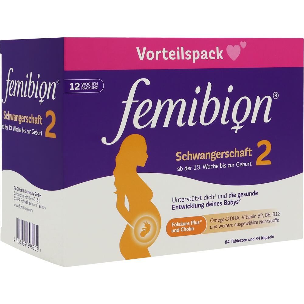 Verpackung von Femibion Schwangerschaft 2 Nahrungserg&auml;nzungsmittel f&uuml;r werdende M&uuml;tter.