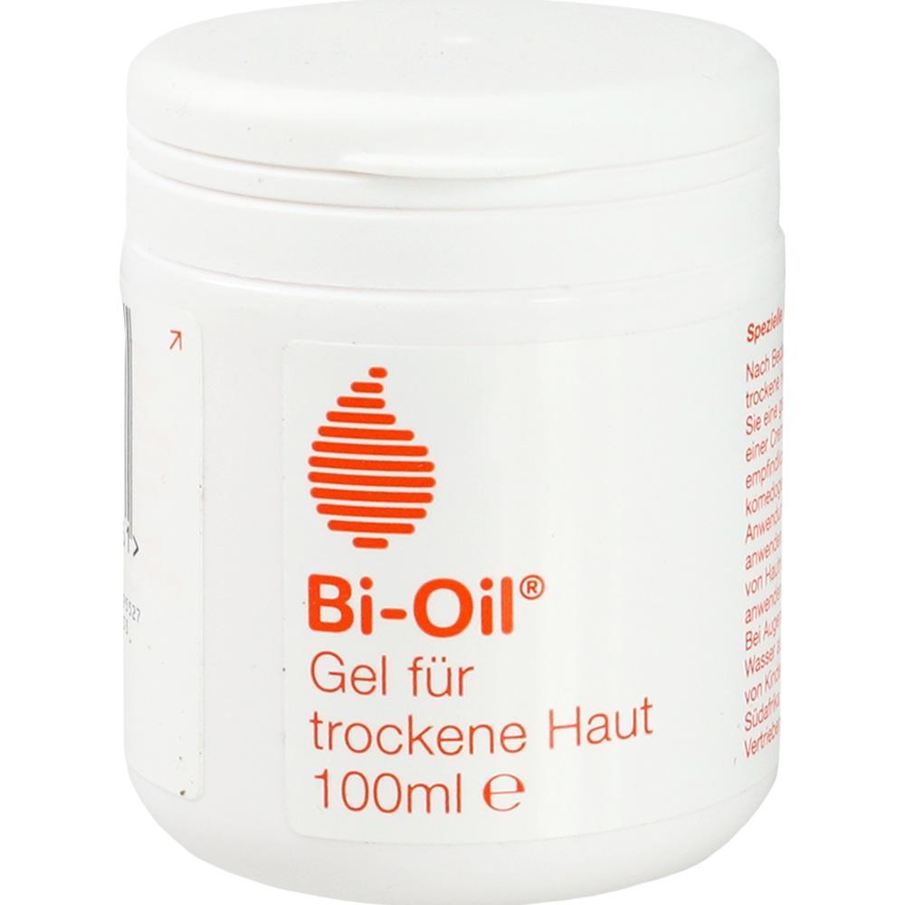 Wei&szlig;er Beh&auml;lter mit rotem Logo, enth&auml;lt Bi-Oil Gel f&uuml;r trockene Haut, 100 ml.