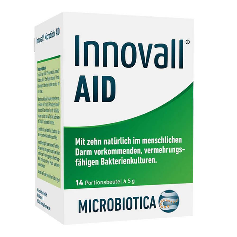 Eine Packung mit 14 Beuteln probiotischer Bakterienkulturen.