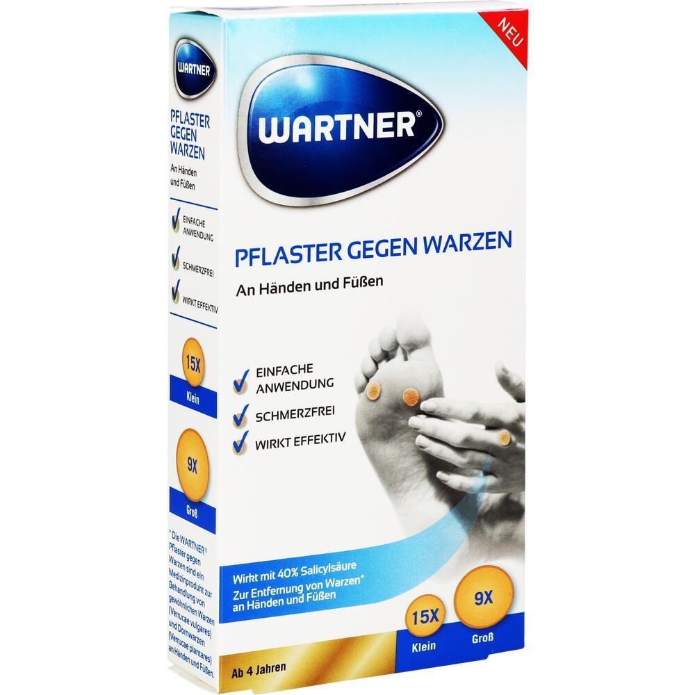 Verpackung für Pflaster zur Entfernung von Warzen an Händen und Füßen.
