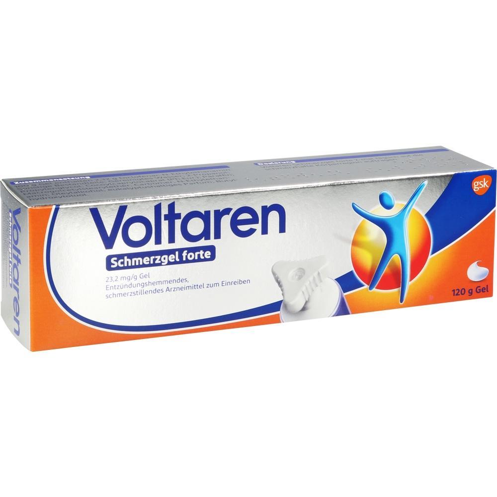 Eine Packung Voltaren Schmerzgel forte für die Haut zur Linderung von Schmerzen.
