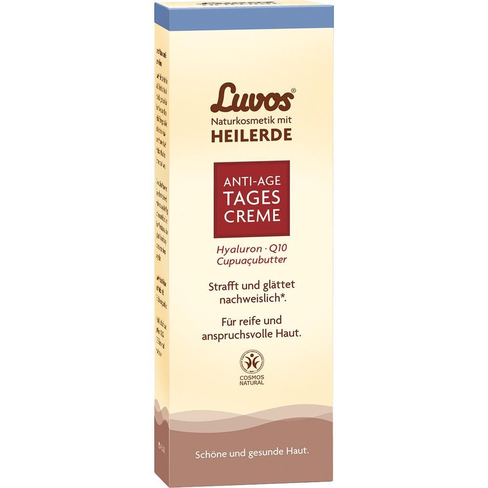 Beige Schachtel einer Anti-Age Tagescreme von Luvos für reife Haut.