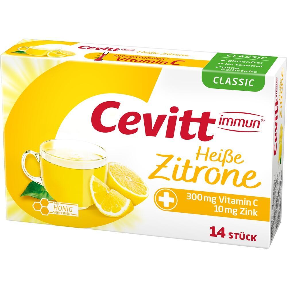 Verpackung von Zitronentee mit Vitamin C und Zink.