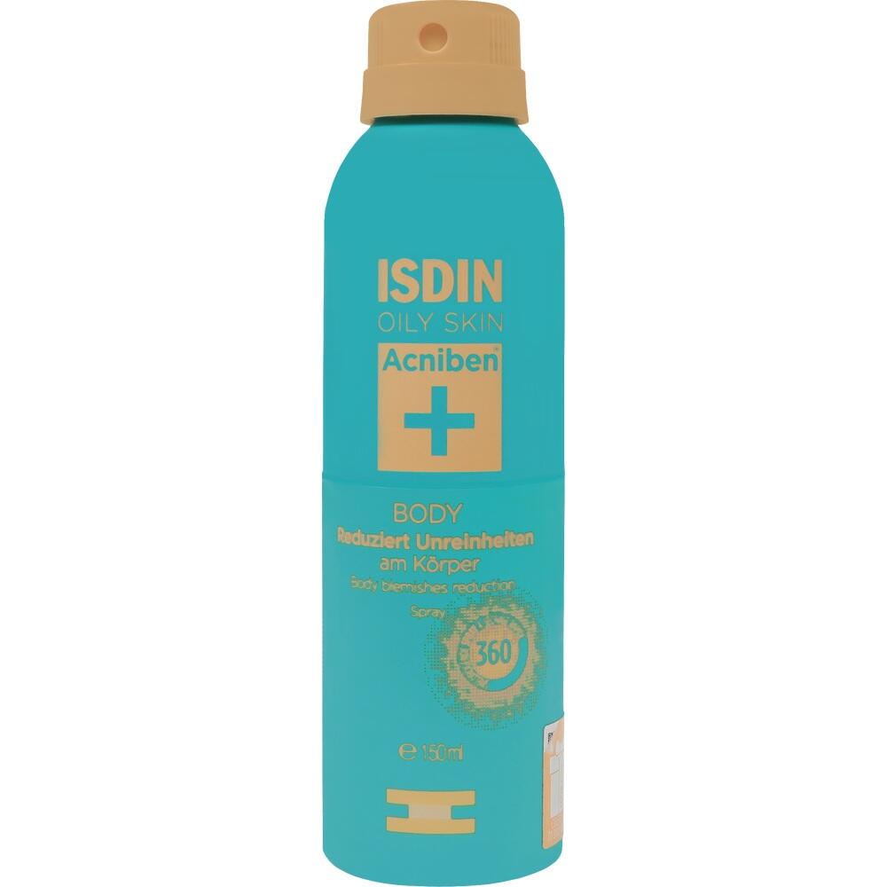 Eine blaue Spr&uuml;hflasche f&uuml;r &ouml;lige Haut zur Reduzierung von Hautunreinheiten.