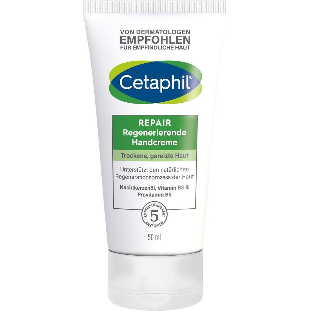 Eine Tube Cetaphil Handcreme für trockene Haut.