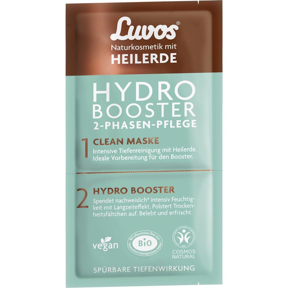 Zweiphasenpflege von Luvos mit Clean Maske und Hydro Booster für intensive Hautpflege.