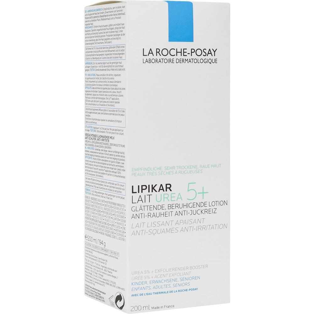 Wei&szlig;e Verpackung einer Lotion von La Roche-Posay gegen trockene, raue Haut.