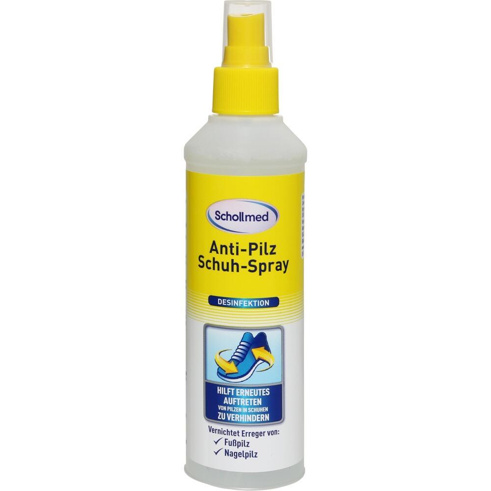 Gelbes Anti-Pilz-Schuhspray zur Desinfektion von Schuhen.
