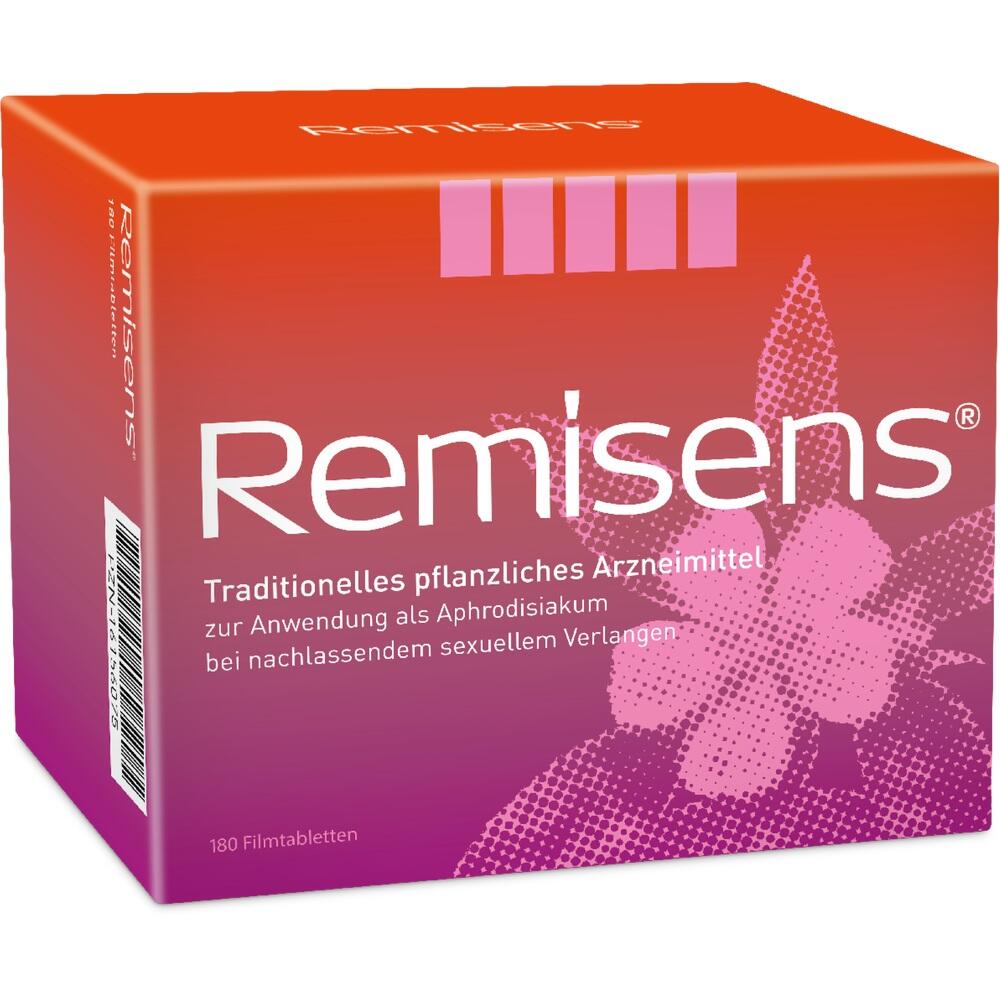 Rote Verpackung mit "Remisens" und einer Blume darauf.