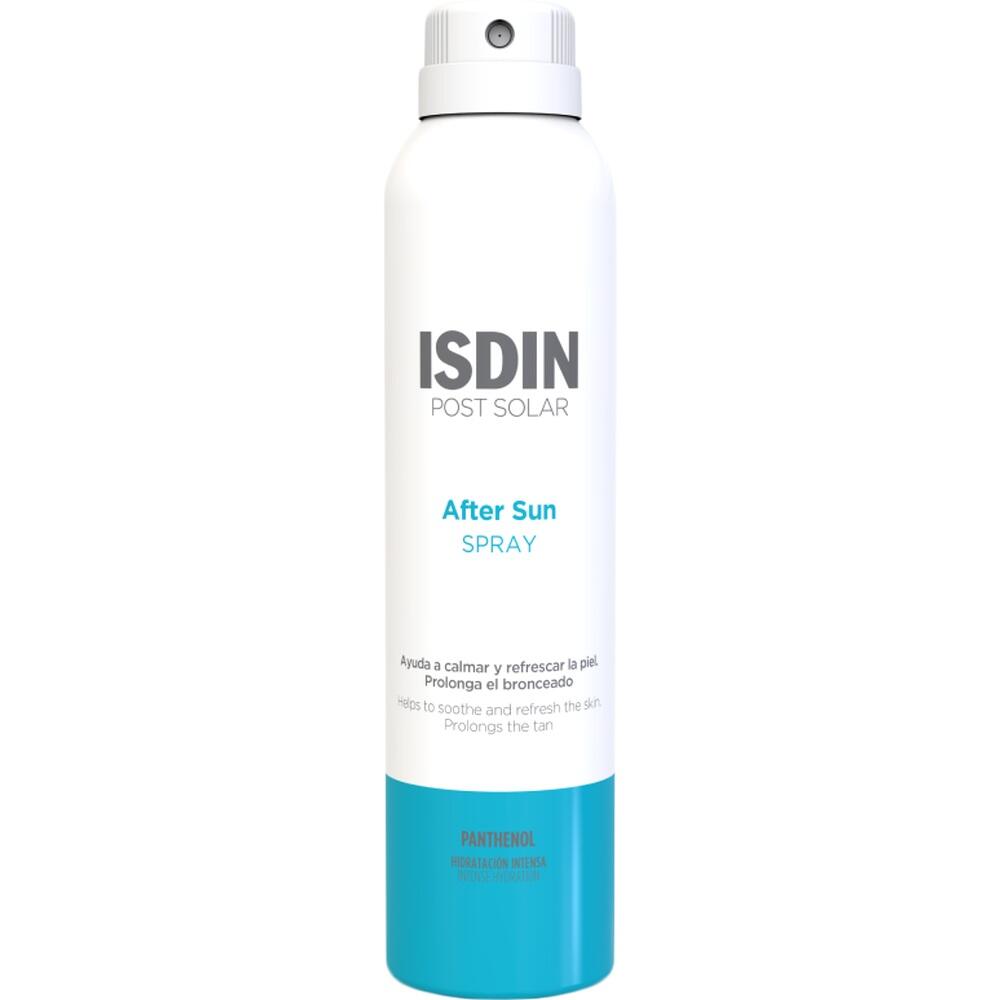 Eine wei&szlig;e Spr&uuml;hdose mit der Aufschrift "After Sun Spray".