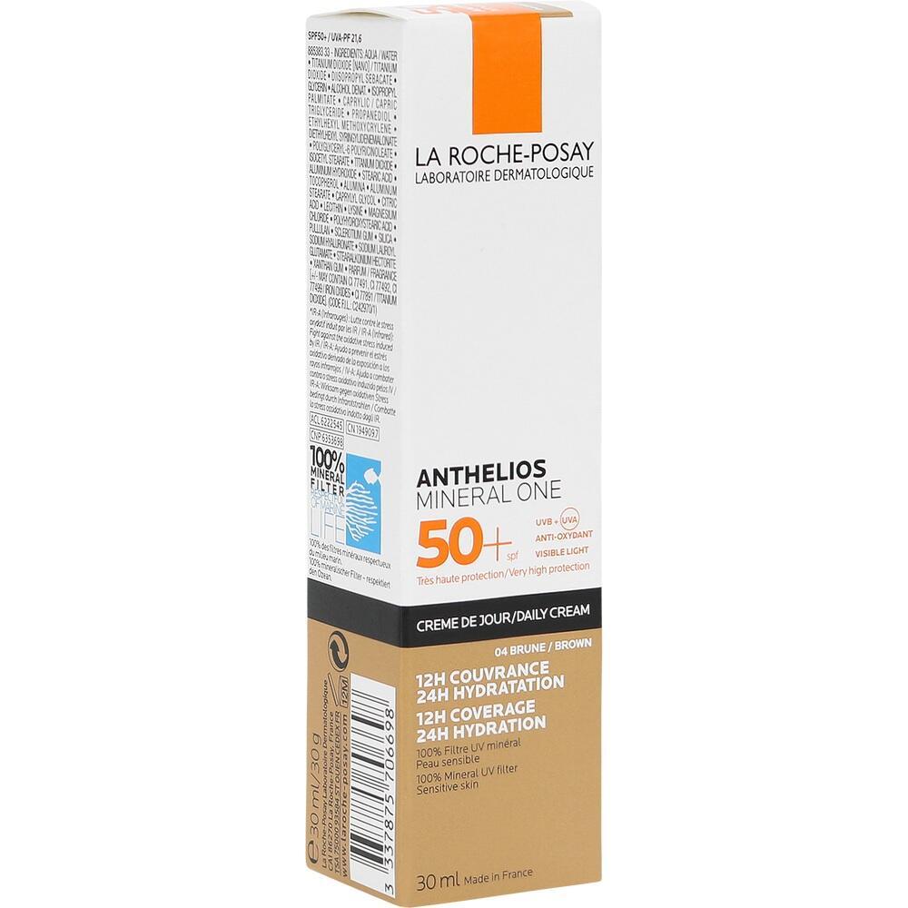 Wei&szlig;e Verpackung einer Sonnencreme mit orangefarbenem Aufdruck und Lichtschutzfaktor 50+.