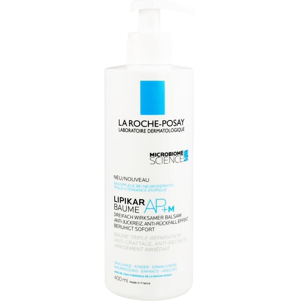 Wei&szlig;e Flasche mit Pumpe und blauer Aufschrift von La Roche-Posay Creme.