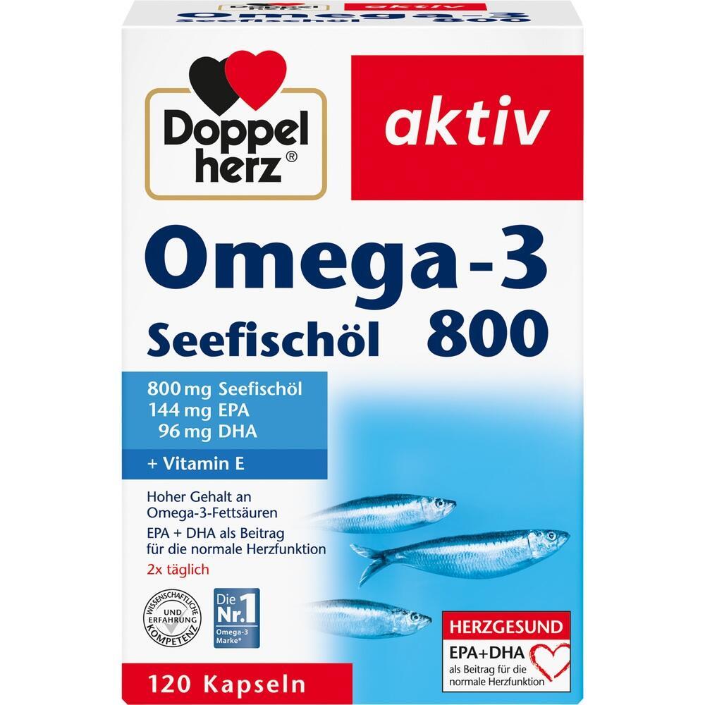 Eine Packung Omega-3 Seefisch&ouml;l von Doppelherz mit 120 Kapseln.