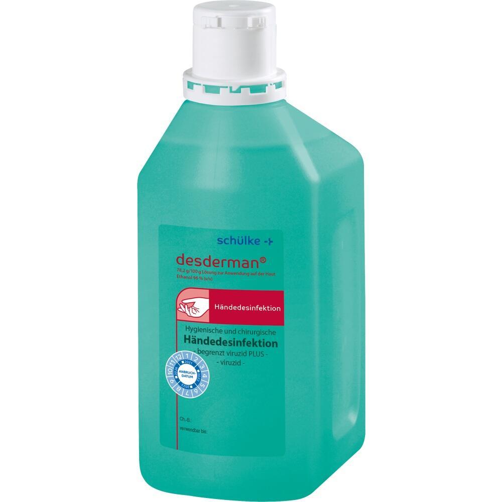 Eine gr&uuml;ne Flasche mit H&auml;ndedesinfektionsmittel.