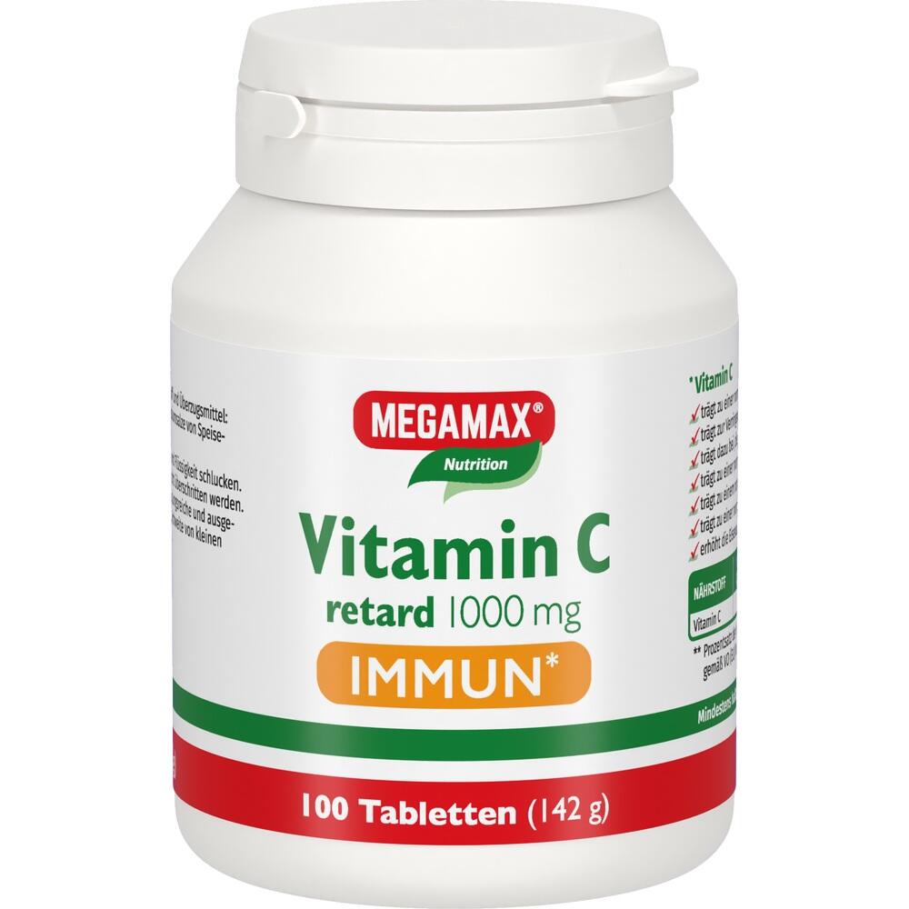 Weiße Dose mit 100 Vitamin C Tabletten zur Unterstützung des Immunsystems.