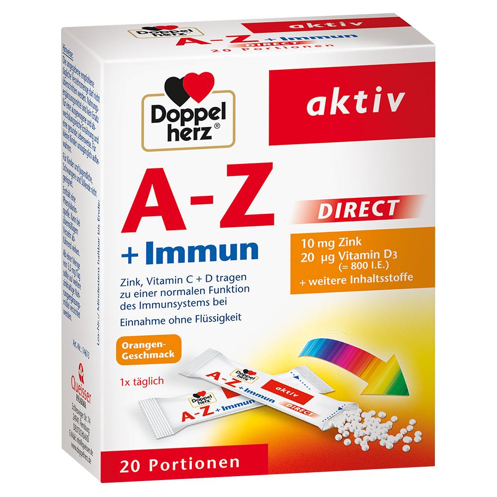 Eine Packung Nahrungserg&auml;nzungsmittel mit 20 Portionen f&uuml;r das Immunsystem.