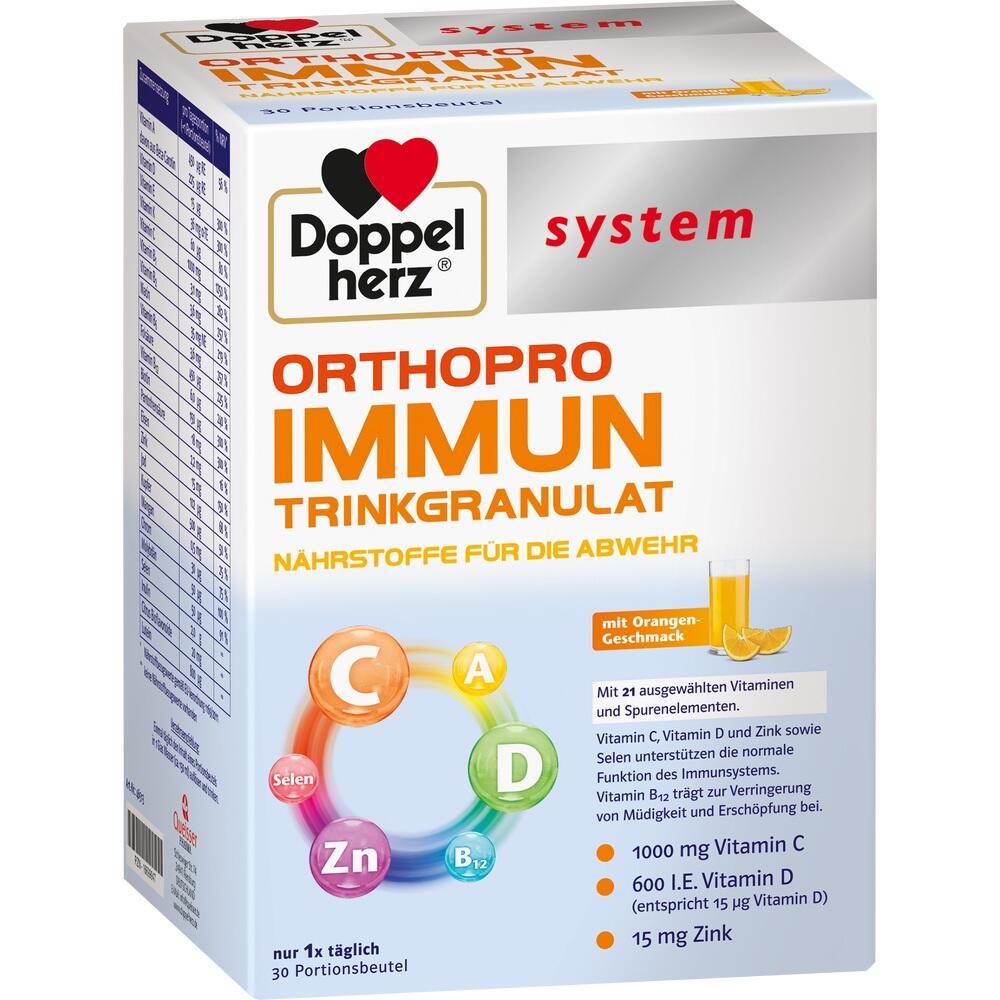 Packung mit Vitamin-Granulat zum Trinken, Orangegeschmack, f&uuml;r Immunsystem.
