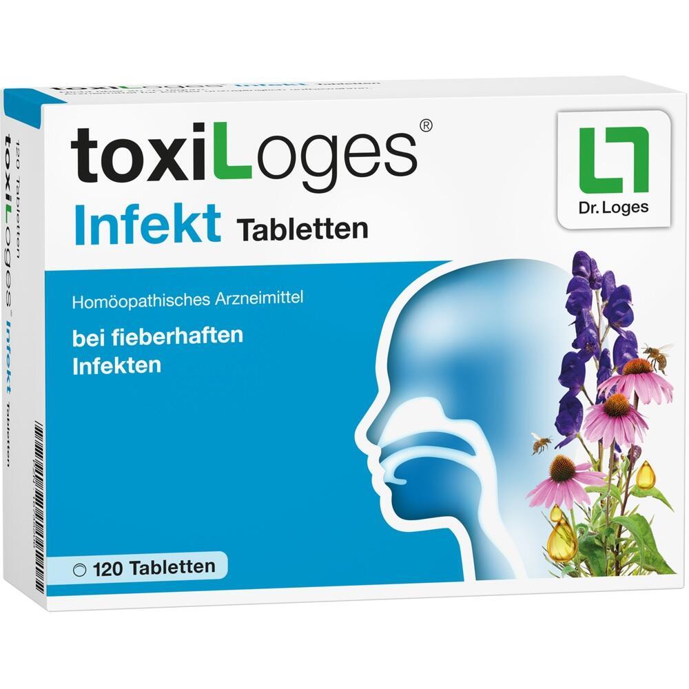 Packung von hom&ouml;opathischen Tabletten gegen fiebrige Infekte mit Blumenmotiv.
