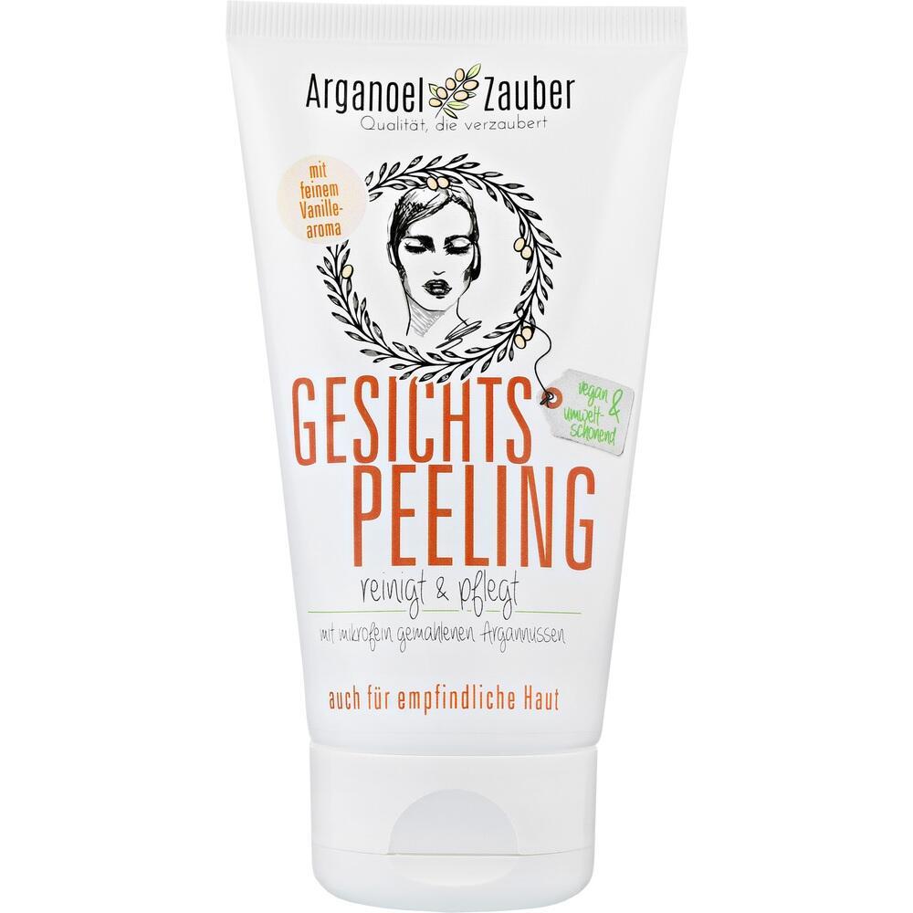 Eine Tube Gesichtspeeling mit Argan&ouml;l und Vanilleduft f&uuml;r empfindliche Haut.