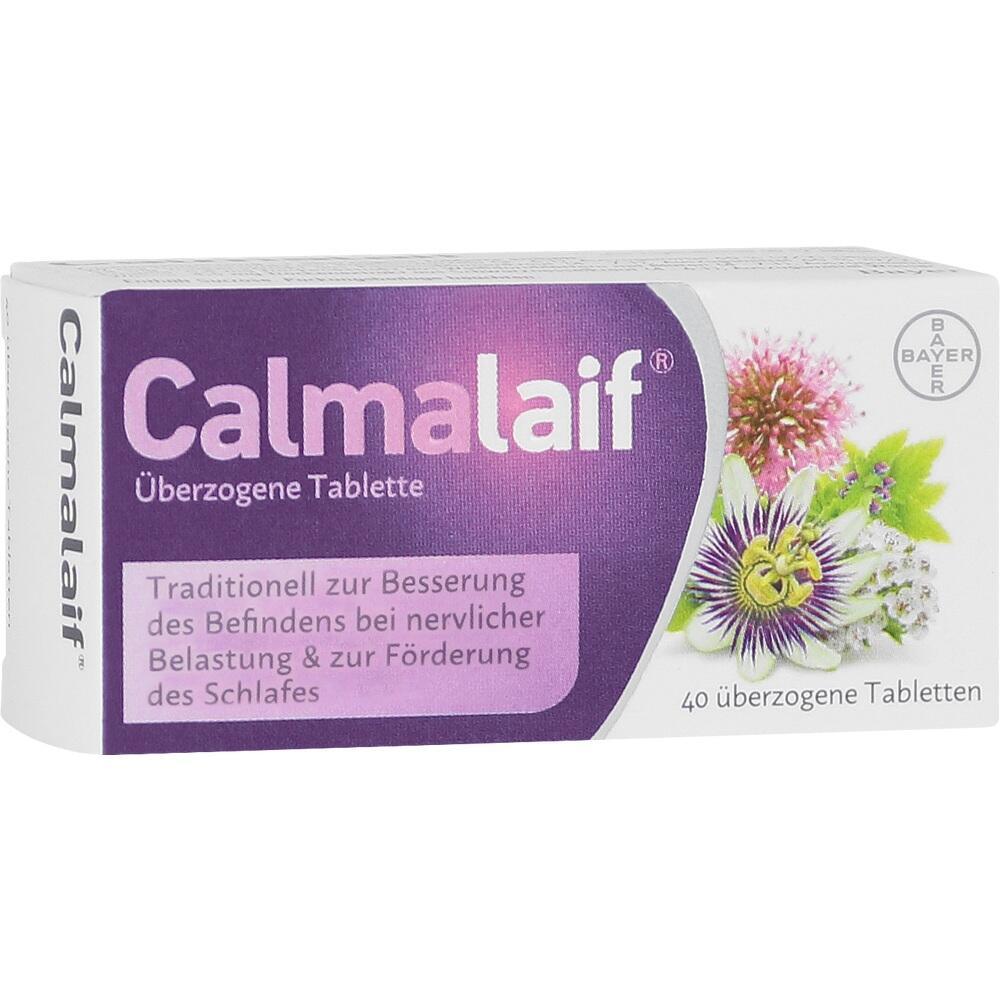Schachtel von Calmlaif Tabletten zur Entspannung und Schlafunterstützung.