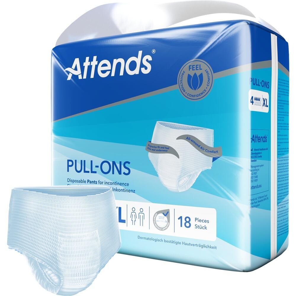 Eine Packung mit XL-Inkontinenzhosen für Erwachsene der Marke Attends.