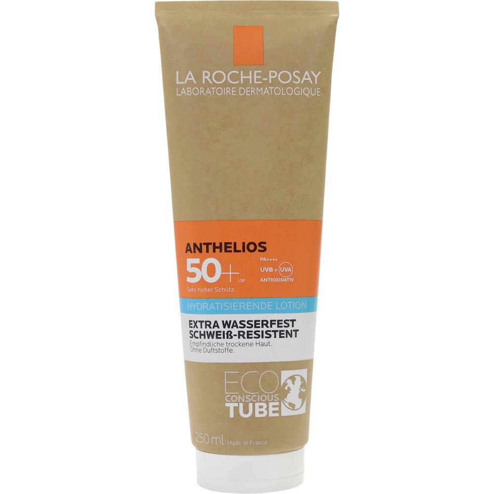 Braune Tube Sonnencreme mit LSF 50+, markiert als wasserfest.