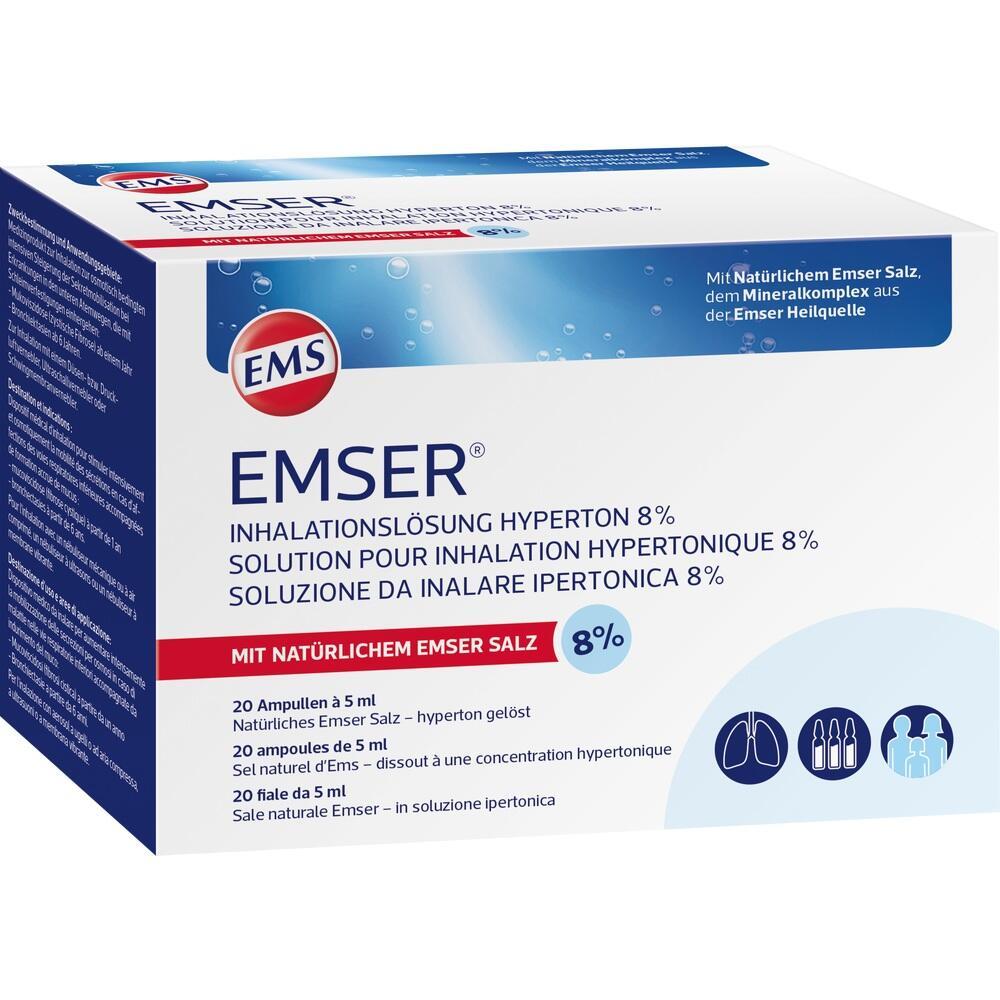 Verpackung der Emser Inhalationsl&ouml;sung mit 8% nat&uuml;rlichem Emser Salz.