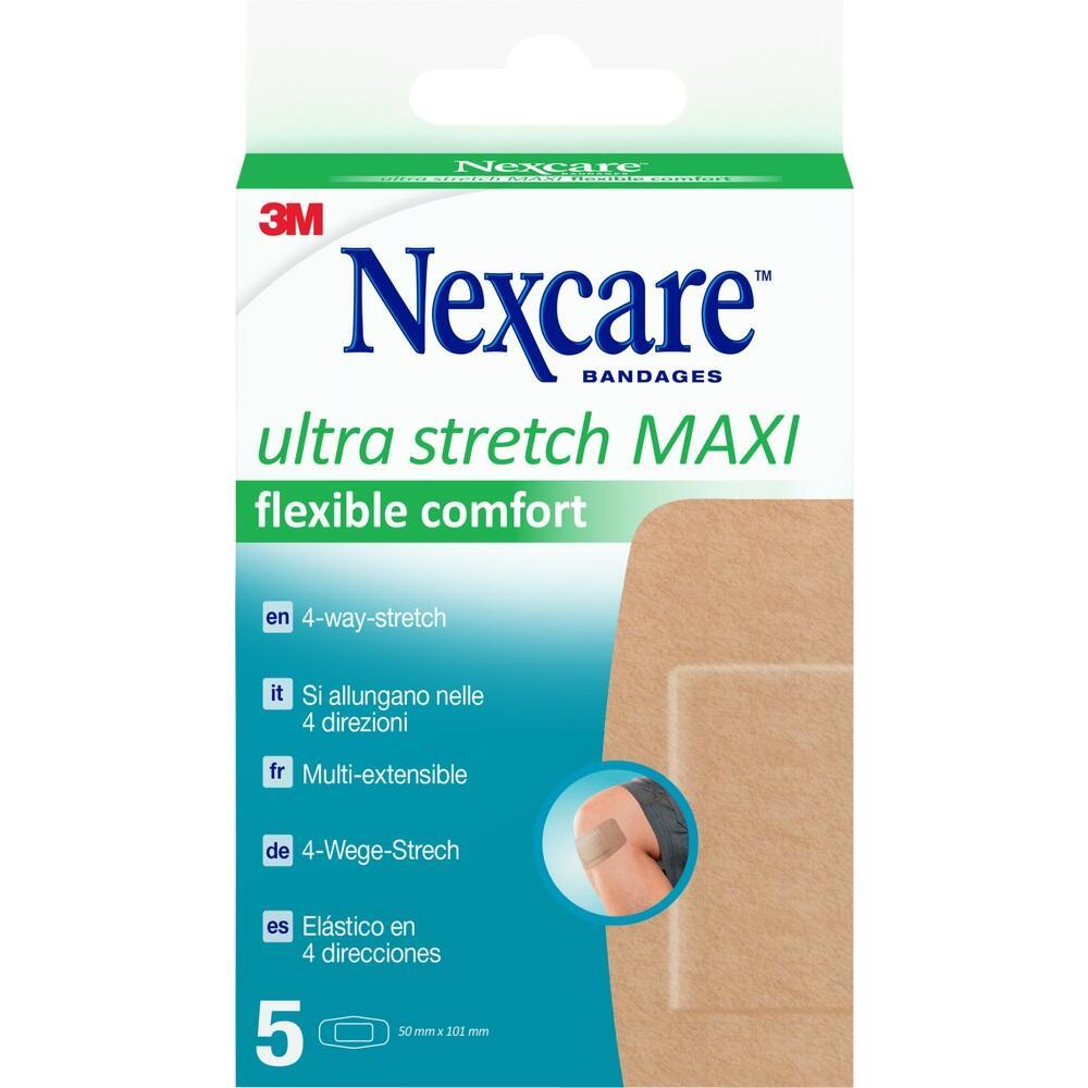 Eine Packung mit 5 flexiblen Pflastern von Nexcare.