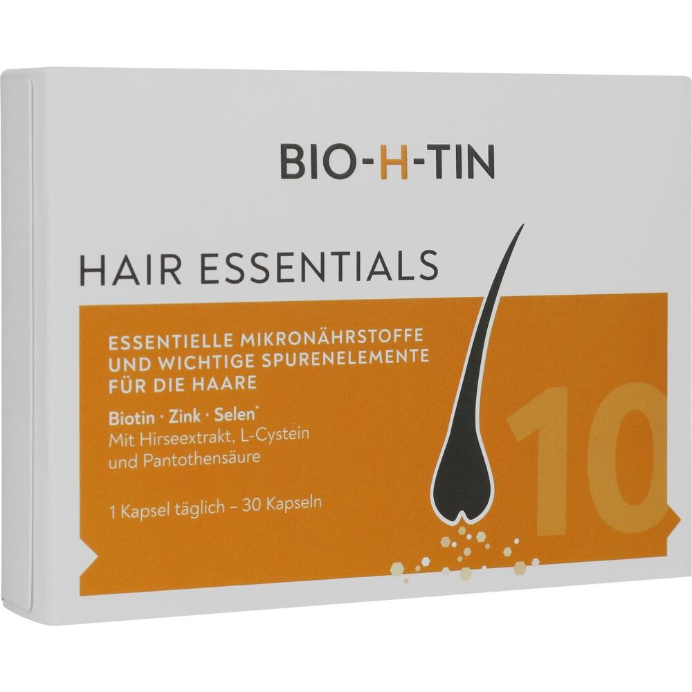Eine Packung mit Haar-Vitaminen, die Biotin, Zink und Selen enthält.