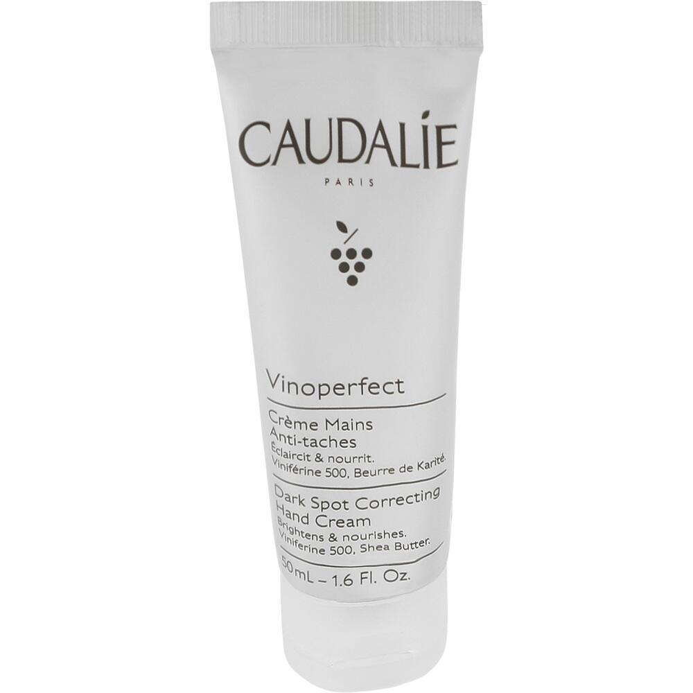 Weiße Tube mit Caudalie Vinoperfect Handcreme.