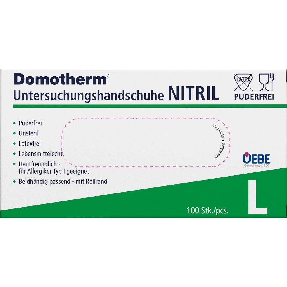 Eine Schachtel mit 100 latexfreien Nitrilhandschuhen der Größe L.