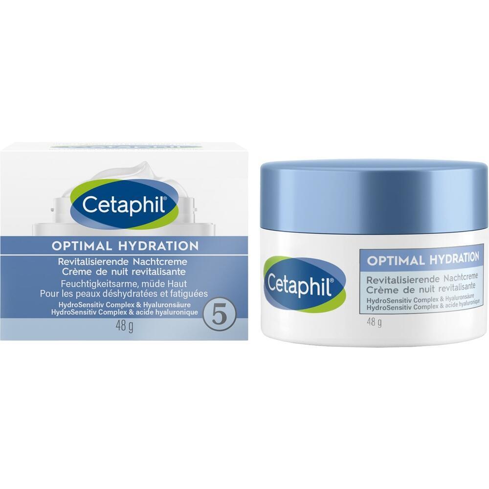 Eine Dose Cetaphil-Nachtcreme neben der dazugehörigen Verpackung.