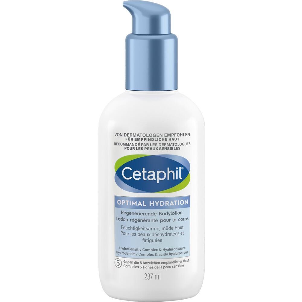 Eine Flasche Cetaphil Bodylotion mit blauem Pumpspender.