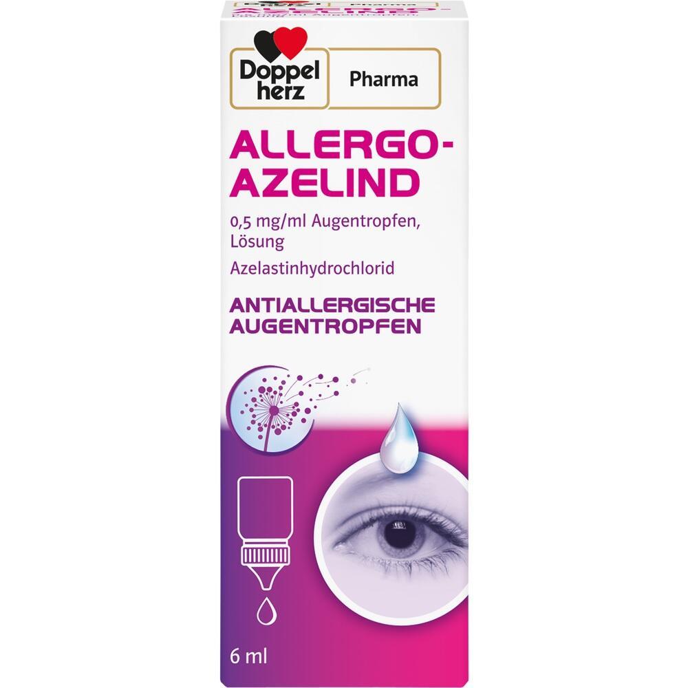Packung mit antiallergischen Augentropfen von Doppelherz gegen Allergien.