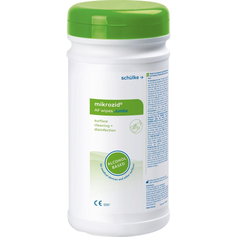 Eine Dose mit gr&uuml;nen Desinfektionst&uuml;chern f&uuml;r Oberfl&auml;chenreinigung.