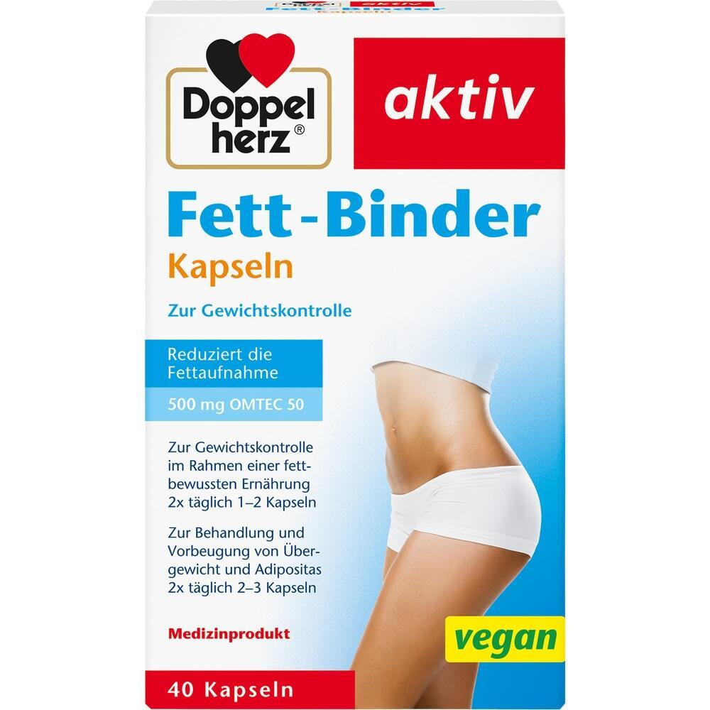 Fettbinder-Kapseln von Doppelherz zur Gewichtskontrolle, vegan und zur Verringerung der Fettaufnahme.