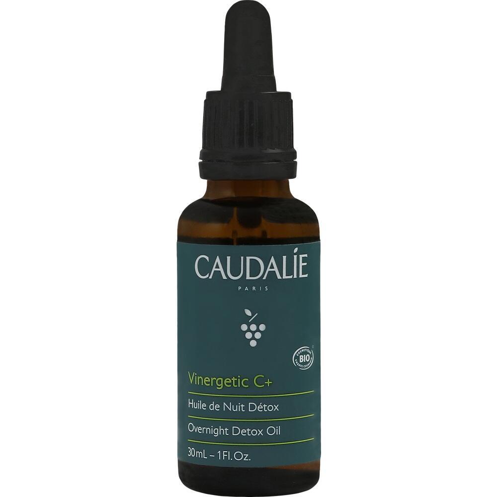 Braune Flasche mit Pipette und Beschriftung "Caudalie Vinergetic C+ Overnight Detox Oil".