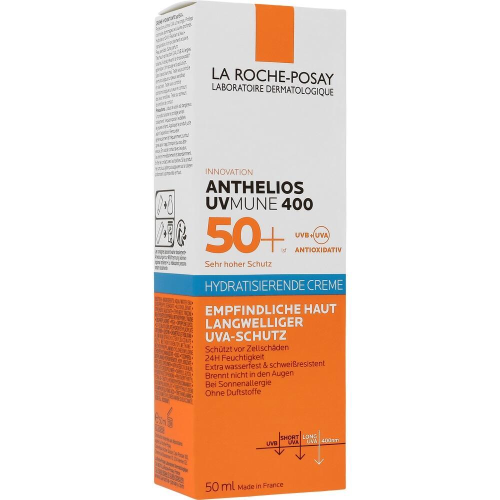 Sonnencreme-Verpackung mit Lichtschutzfaktor 50+ f&uuml;r empfindliche Haut.