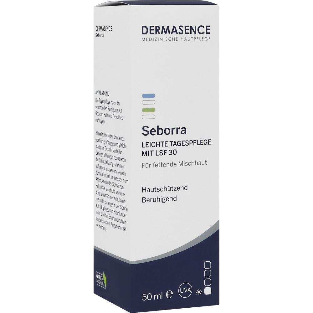 Die Verpackung zeigt eine 50 ml Creme f&uuml;r fettige Mischhaut mit LSF 30.