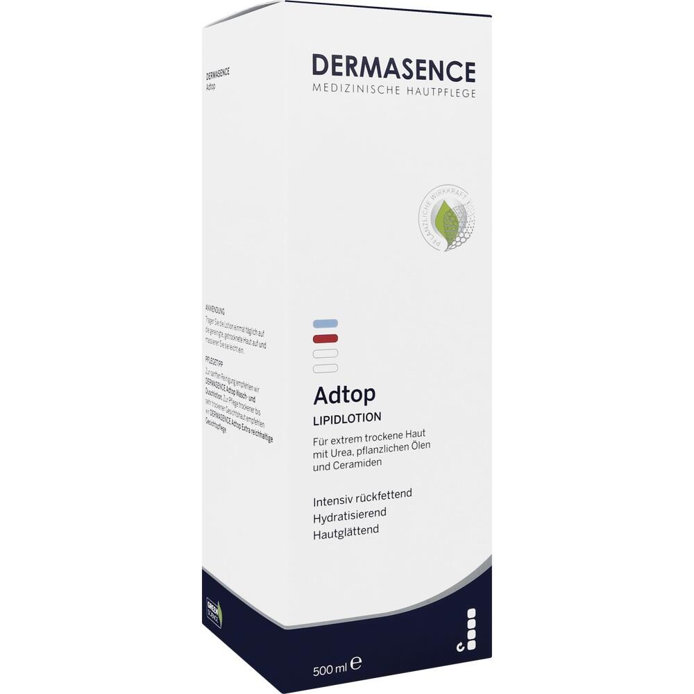 Eine wei&szlig;e Verpackung mit der Aufschrift "Adtop Lipidlotion" f&uuml;r sehr trockene Haut.