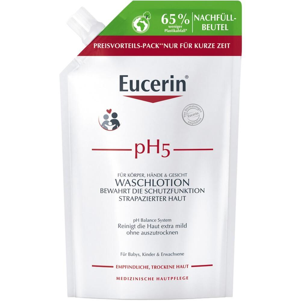 Nachfüllpackung für Eucerin pH5 Waschlotion für empfindliche, trockene Haut.