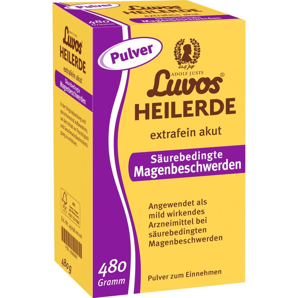 Gelbe Verpackung von Luvos Heilerde für Magenbeschwerden.