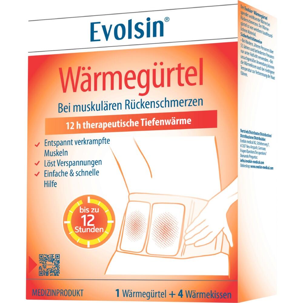 Verpackung eines Wärmegürtels zur Linderung von Rückenschmerzen mit 12 Stunden Wärme.